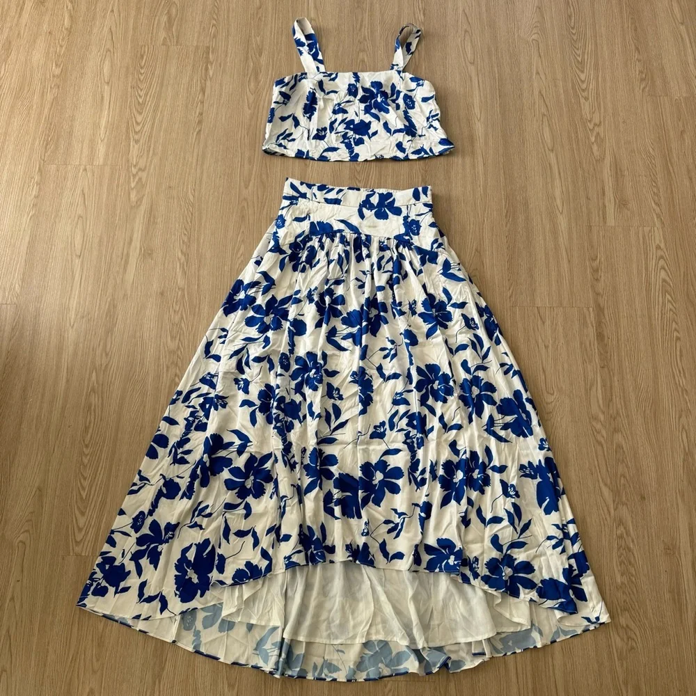Petal & pup satin floral two piece skirt set nwot - Picture 5 of 5